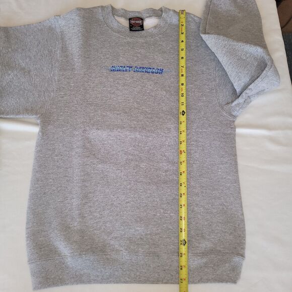 Harley-Davidson Boys XL Gray Crewneck Sweatshirt Y2K De-Lux - Picture 8 of 10